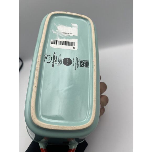 Sanrio Hello Kitty Christmas Tree Ceramic Loaf Pan Baking Dish Blue - Picture 5 of 6